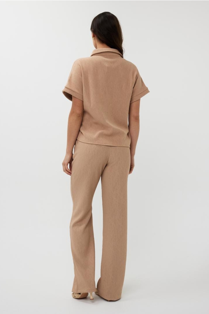 TROUSERS FANCY CRINKLE SP25 30017 183 Dark Sand